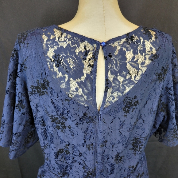Lane Bryant 22 Navy Blue Lace Dress - Picture 5 of 7